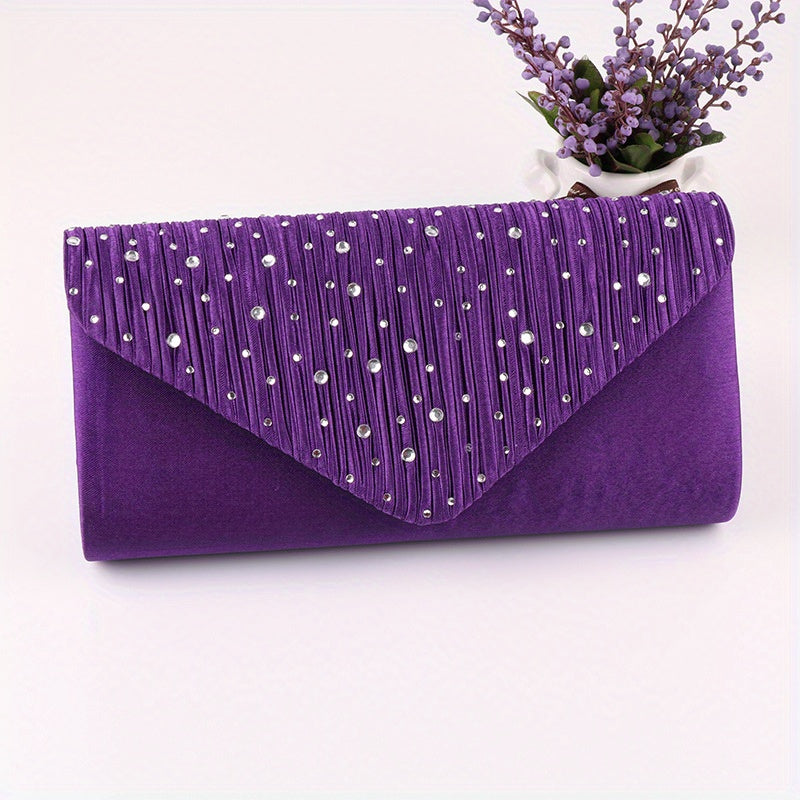 Glamorous Rhinestone Clutch Bag - Sparkling Evening Purse with Chic Detachable Chain Strap - Perfect for Parties, Carnivals, and Music Festivals