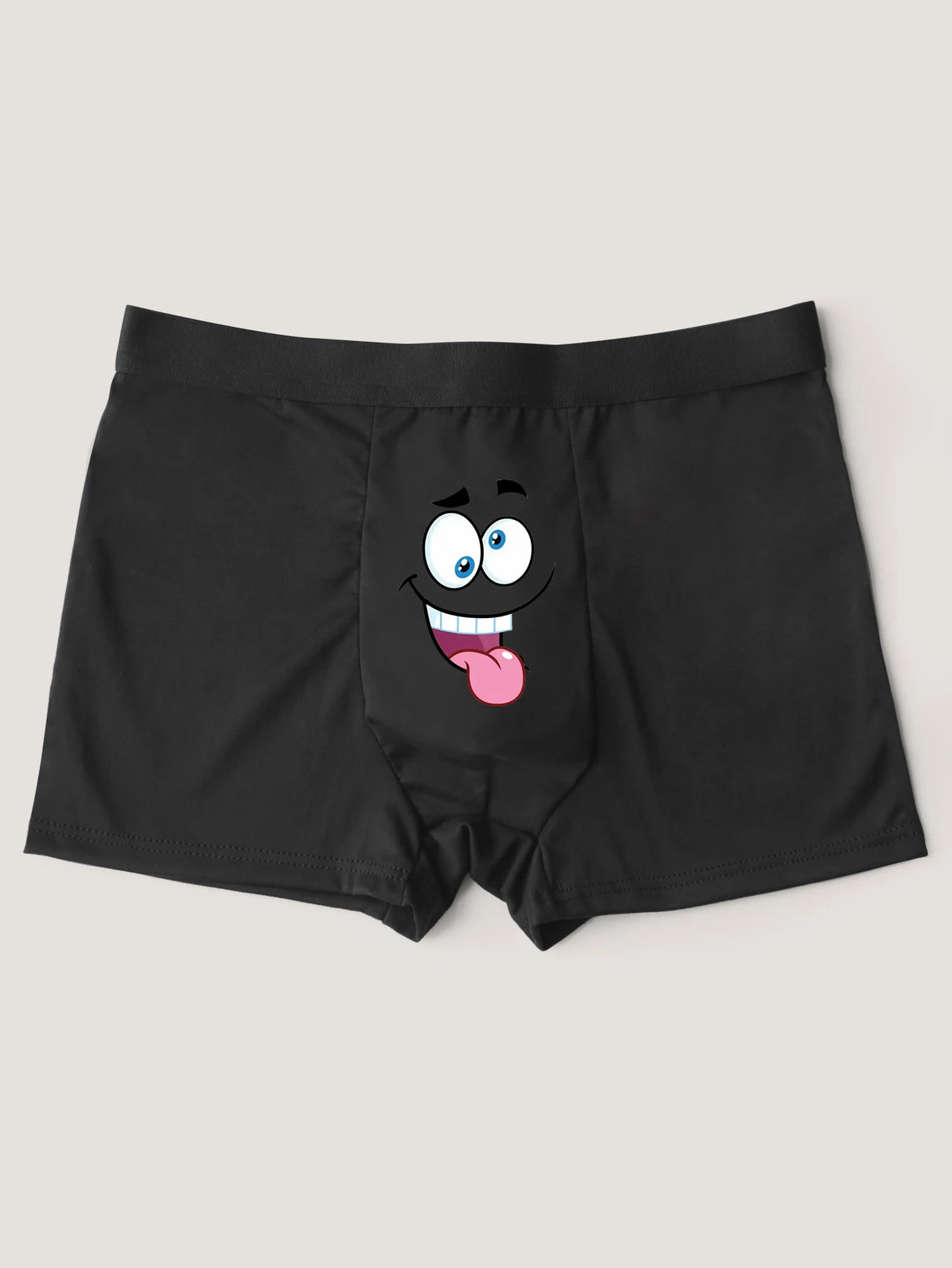 Men Boxer Briefs with Funny Face Prints Quirky Gift Idea for Men Dad Breathable Boxer Short Large Size