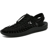 Summer Men Sandals Women Slippers Weaving Design Beach Sandals Breathable Casual Flat Sandals Outdoor Couples Sandals Size 48
