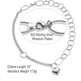 UD_925 Sterling Silver Necklaces for Women Heart Pendant Chain Necklace Trend Jewelry Gift for Women Wife Girls Her Birthday Lov