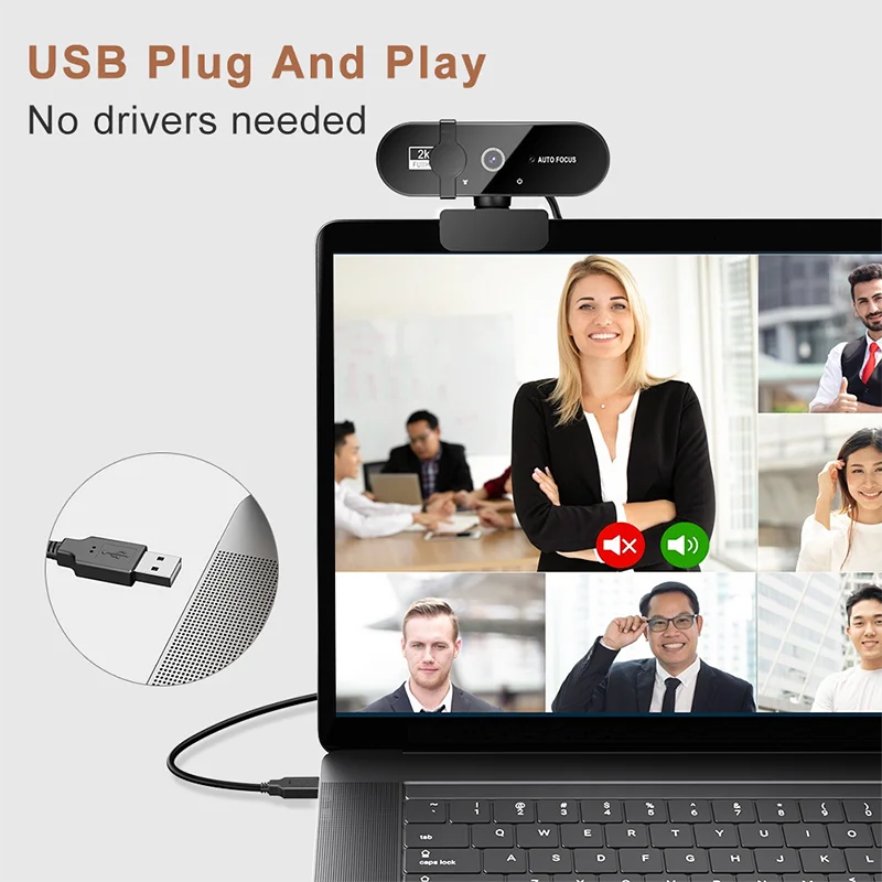 Null 2K/4K HD Mini Webcam for pc Webcam 4k camera de seguranÃ§a wifi  Supports Laptop Desktop Computer Suitable For Live Video