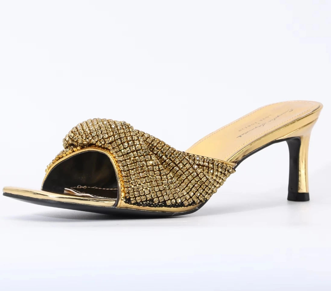Rhinestone Sandals Black Heels for Women Luxury Shoes 2024 Designer Sandals Wedding Evening Dress Stripper Heels