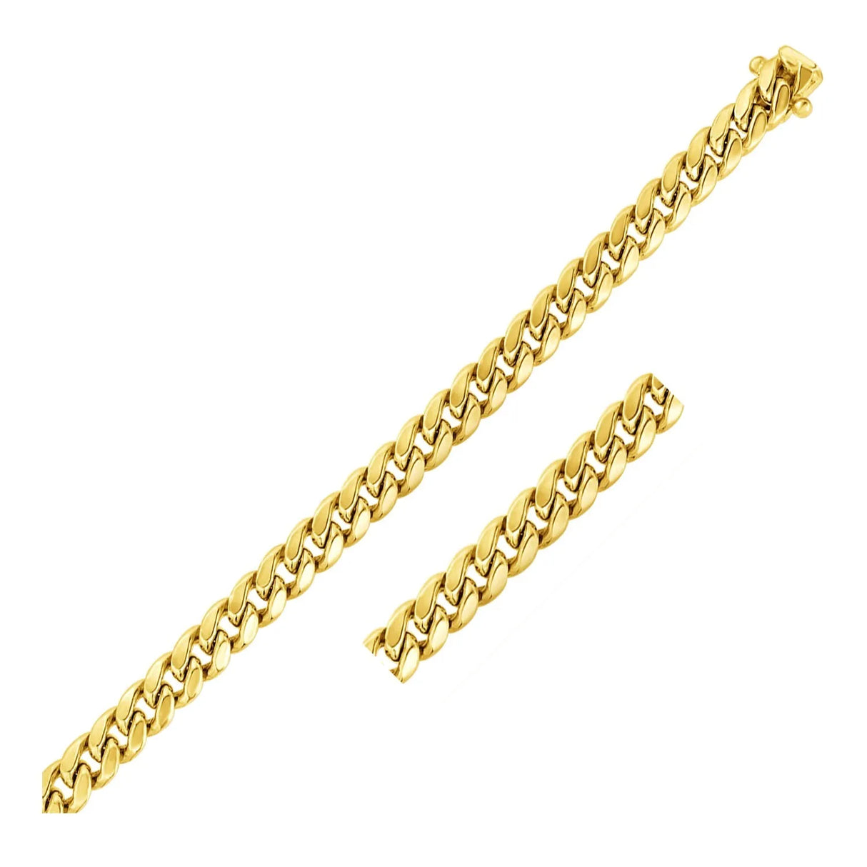 UD2 7.2mm 10k Yellow Gold Semi Solid Miami Cuban Bracelet Fashionable Bangles & Bracelets