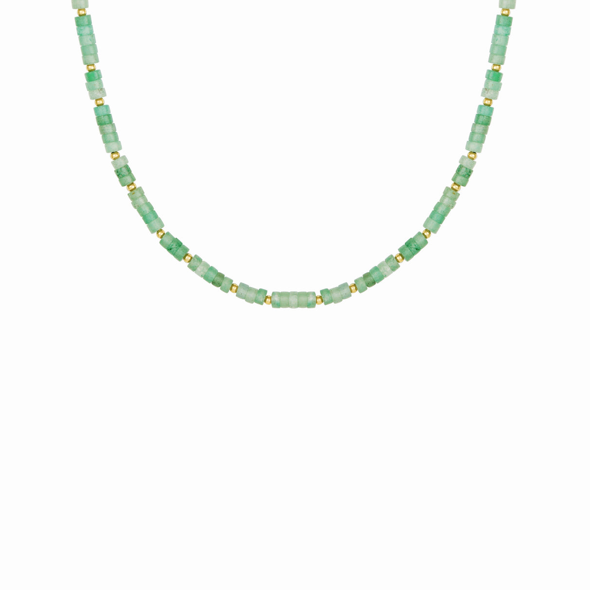 86 YORK Brand Classic Simple Green Stone Necklace Collarbone Metal Chain Necklace for Women Fashion Jewelry