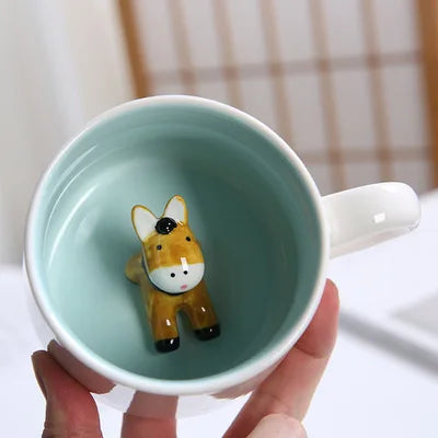 New Creative 3D Animal Ceramic Mug Mug Coffee Cup Cute Cartoon Christmas Mug Mug