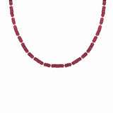 86 YORK Brand Classic Simple Gray Red Stone Necklace Collarbone Fashion Metal Chain Necklace for Women