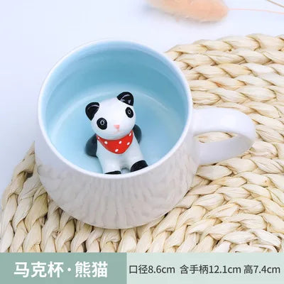 New Creative 3D Animal Ceramic Mug Mug Coffee Cup Cute Cartoon Christmas Mug Mug