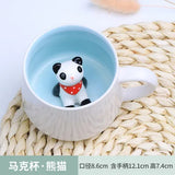 New Creative 3D Animal Ceramic Mug Mug Coffee Cup Cute Cartoon Christmas Mug Mug