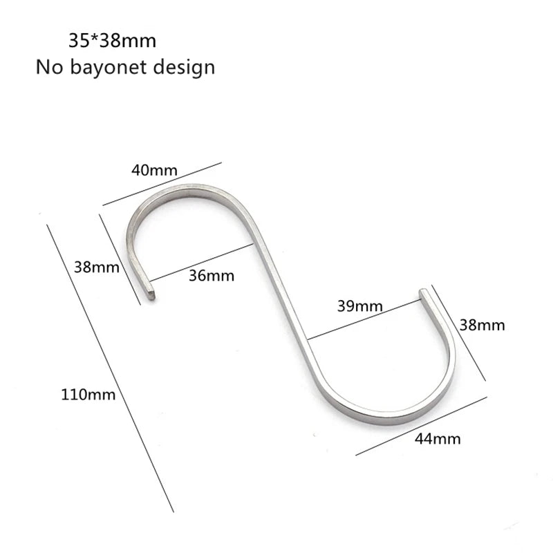 304 Stainless Steel S-Hook Balcony Portable Multifunctional Kitchen Bedroom Multifunctional Railing S Hanger Hook Wholesale