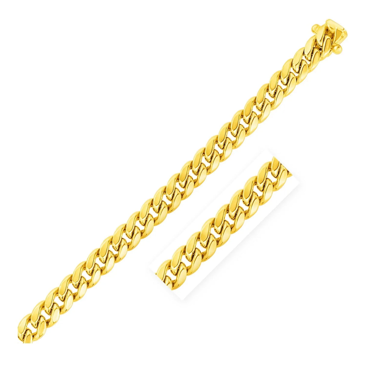 UD2 9.1mm 10k Yellow Gold Semi Solid Miami Cuban Bracelet Fashionable Bangles & Bracelets