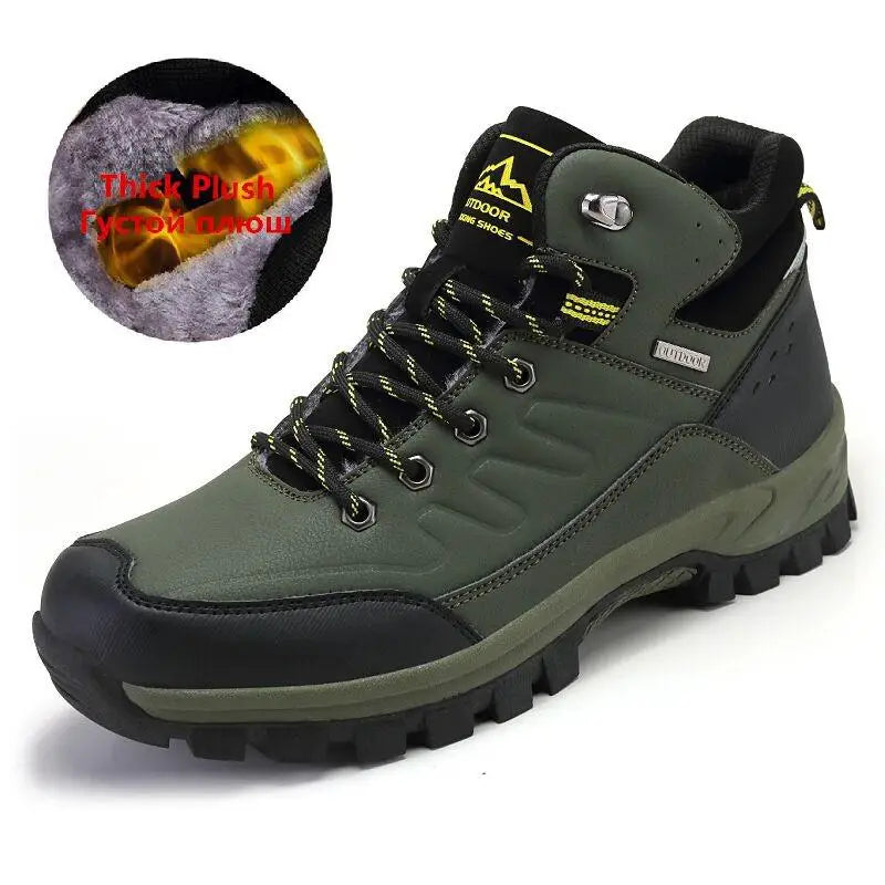Brand Winter Snow Boots Warm Plush Men's Boots Outdoor Non-slip Hiking Boots Waterproof Men's Ankle Boots Walking Boots Size 47