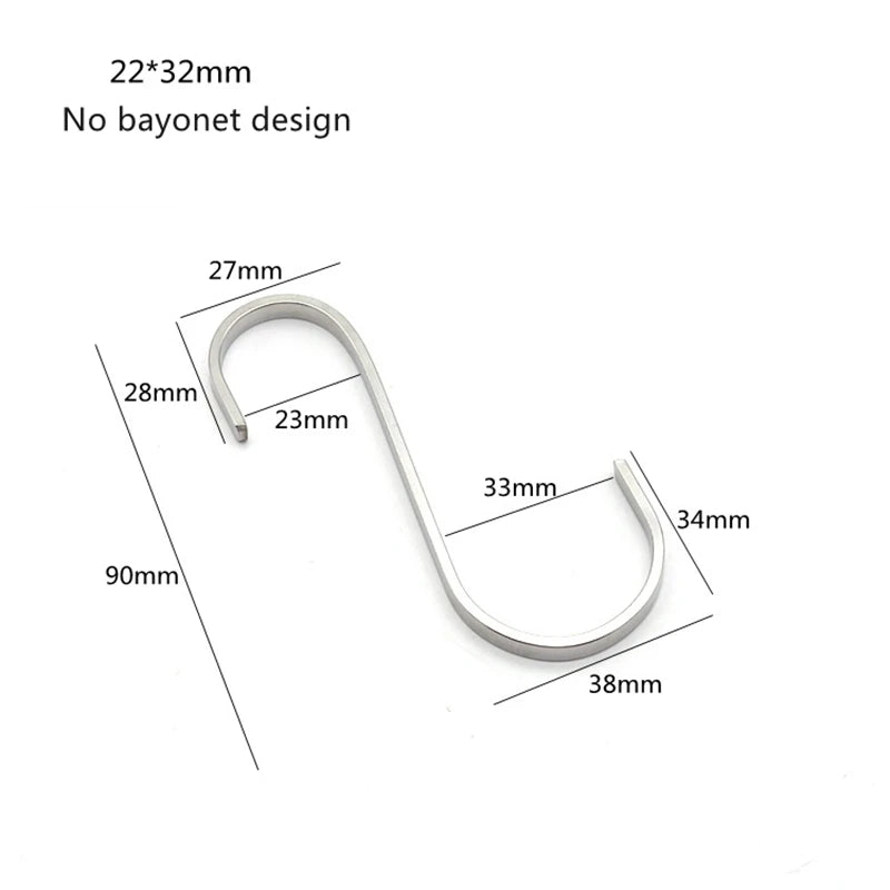 304 Stainless Steel S-Hook Balcony Portable Multifunctional Kitchen Bedroom Multifunctional Railing S Hanger Hook Wholesale