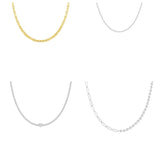 86 YORK Brand Classic Retro Simple Heart Zircon Necklace Collarbone Light Luxury Metal Chain Necklace for Women