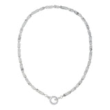 86 YORK Brand Classic Simple Gray Red Stone Necklace Collarbone Fashion Metal Chain Necklace for Women