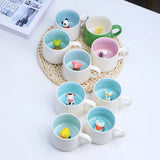 New Creative 3D Animal Ceramic Mug Mug Coffee Cup Cute Cartoon Christmas Mug Mug