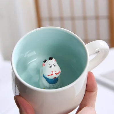 New Creative 3D Animal Ceramic Mug Mug Coffee Cup Cute Cartoon Christmas Mug Mug