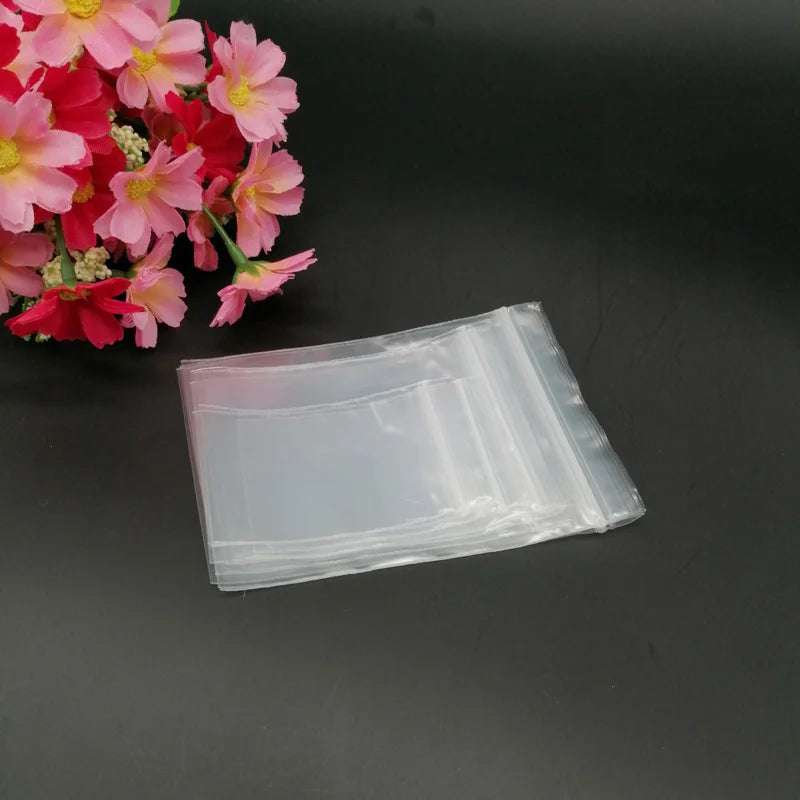 500pcs White Plastic Zip Lock Plastic Bags PE Ziplock Bags Clear Storage Bag Gift Packaging Bags Reclosable Ziplock Bag Pouches