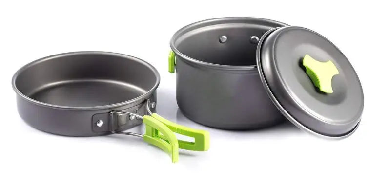 2-3 Person Outdoor Cookware Set DS200 Camping Cooking Pot Pan Bowl Set