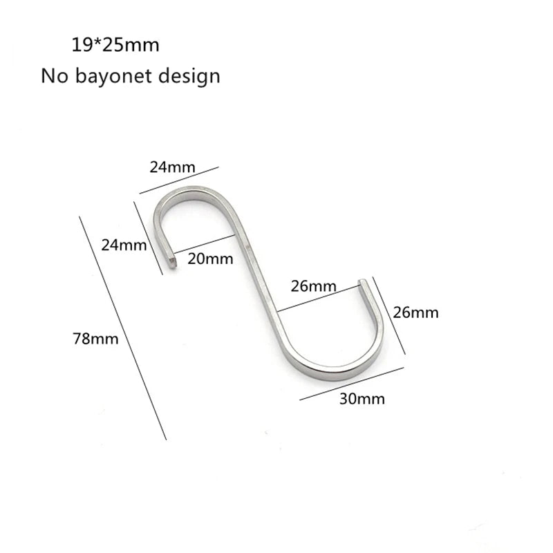 304 Stainless Steel S-Hook Balcony Portable Multifunctional Kitchen Bedroom Multifunctional Railing S Hanger Hook Wholesale