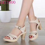 GKTINOO Brand Sandals Summer Women Shoes Sandals 2025 New fashion Rhinestone High Heel Sandals Real Leather Shoes Woman Sandals