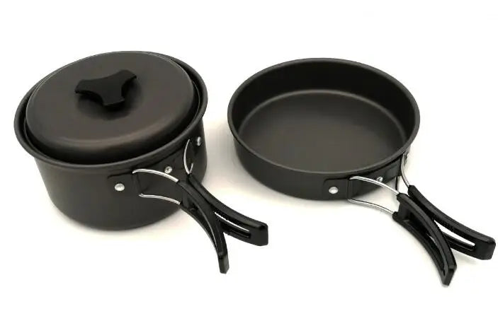 2-3 Person Outdoor Cookware Set DS200 Camping Cooking Pot Pan Bowl Set
