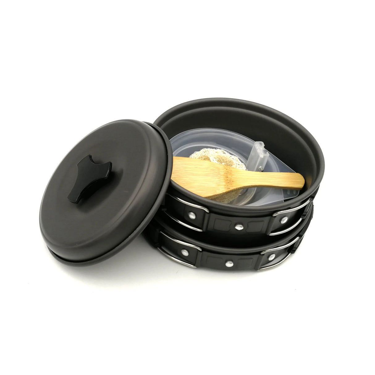 2-3 Person Outdoor Cookware Set DS200 Camping Cooking Pot Pan Bowl Set