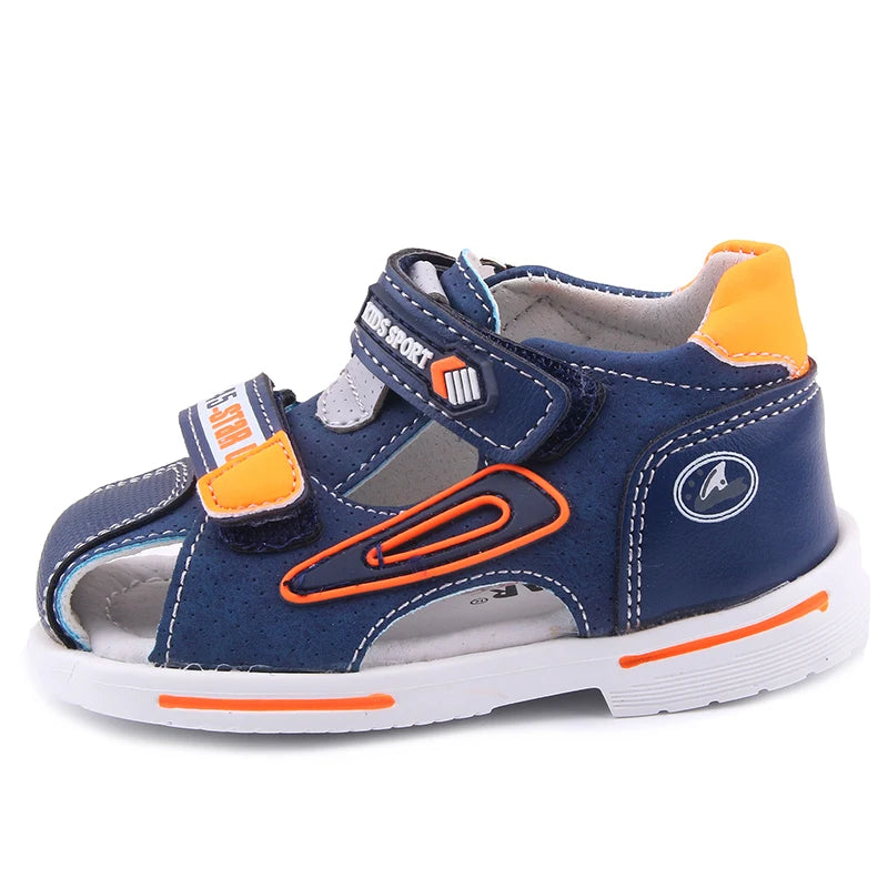 2024 summer kids shoes brand closed toe toddler boys sandals orthopedic sport pu leather baby boys sandals shoes