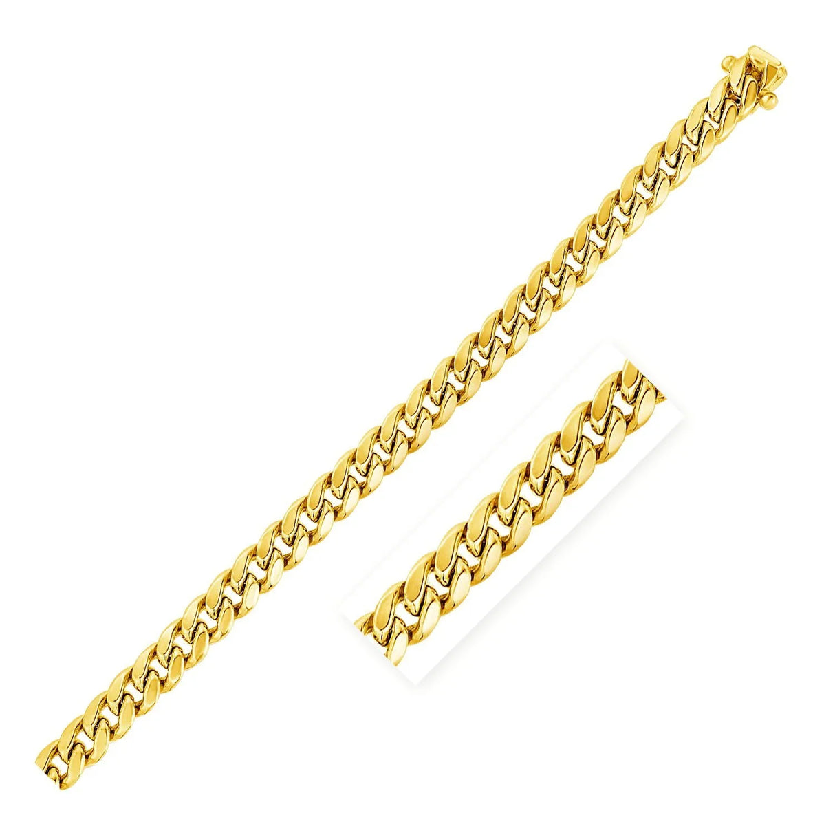 UD2 5.0mm 14k Yellow Gold Semi Solid Miami Cuban Bracelet Fine Chain & Link Bracelets