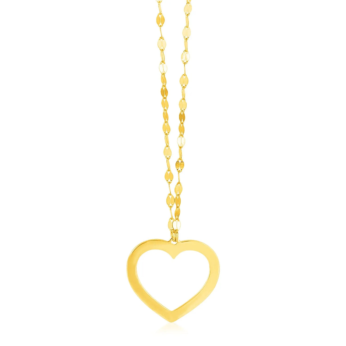 UD2 14k Yellow Gold Necklace with Reversible Heart Pendant Fashionable Pendants & Charms