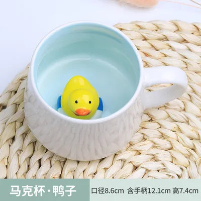 New Creative 3D Animal Ceramic Mug Mug Coffee Cup Cute Cartoon Christmas Mug Mug