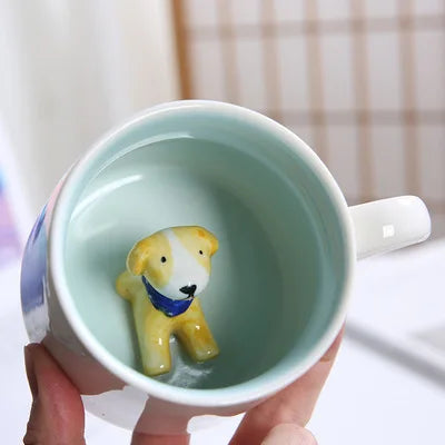New Creative 3D Animal Ceramic Mug Mug Coffee Cup Cute Cartoon Christmas Mug Mug