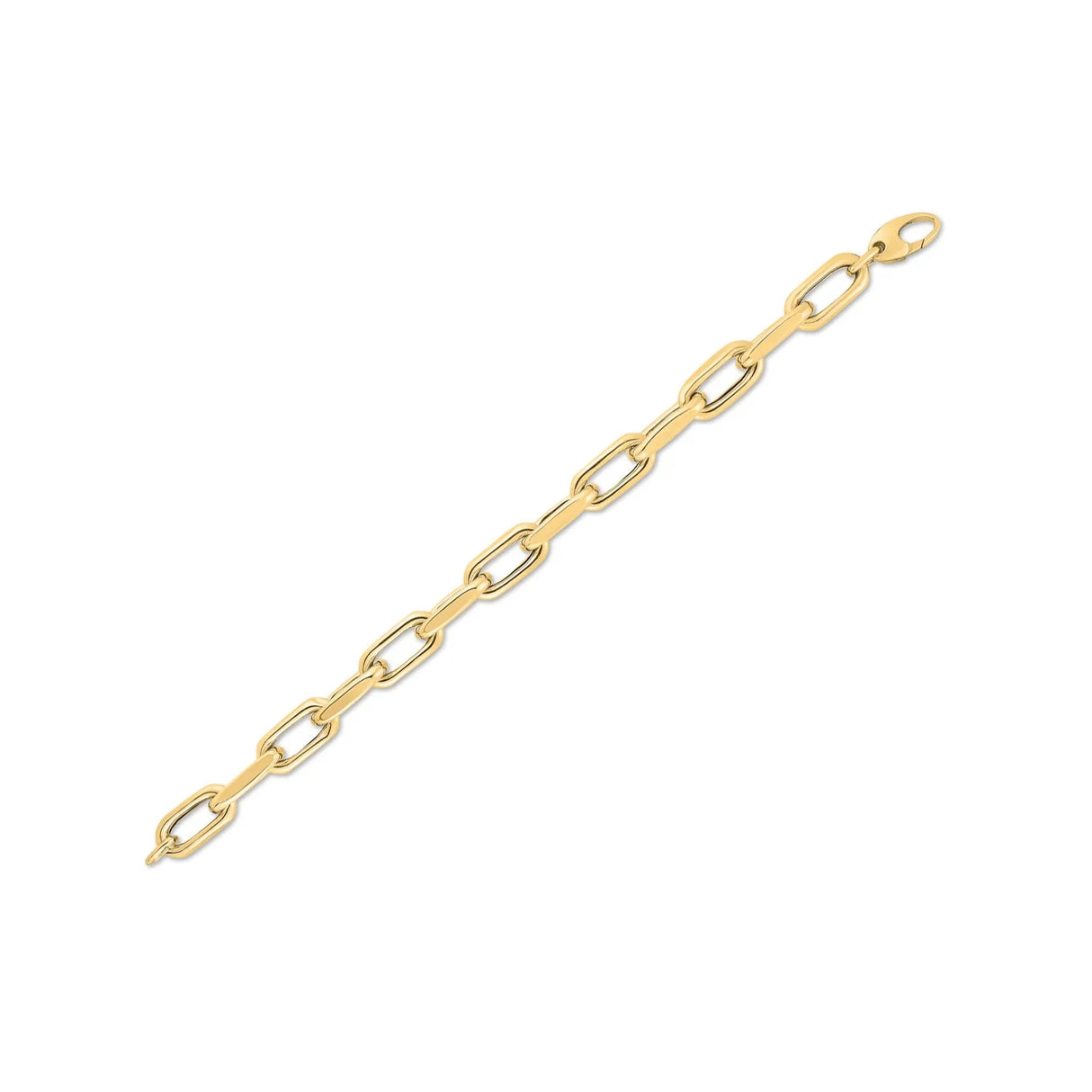 UD2 14k Yellow Gold Cable Link Bracelet 9mm French Charm Bracelets with Diamonds White Rose Gold Religious Style Perfect Gift