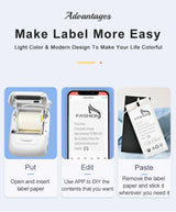 Portable P50 Thermal Label Maker Mini for Bluetooth Photo Printer Self-Adhesive Blue Stickers Impresoras 2D Stock Product
