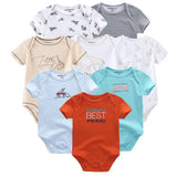 8 PCS/lot summer short sleeve baby boy bodysuit baby boy jumpsuit set ropa bebe baby boy clothes