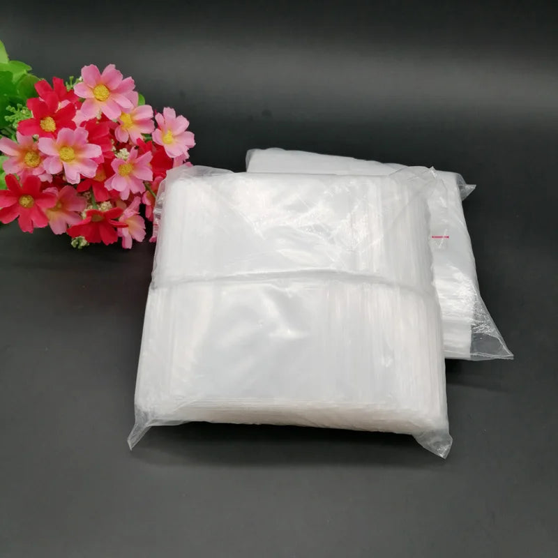 500pcs White Plastic Zip Lock Plastic Bags PE Ziplock Bags Clear Storage Bag Gift Packaging Bags Reclosable Ziplock Bag Pouches
