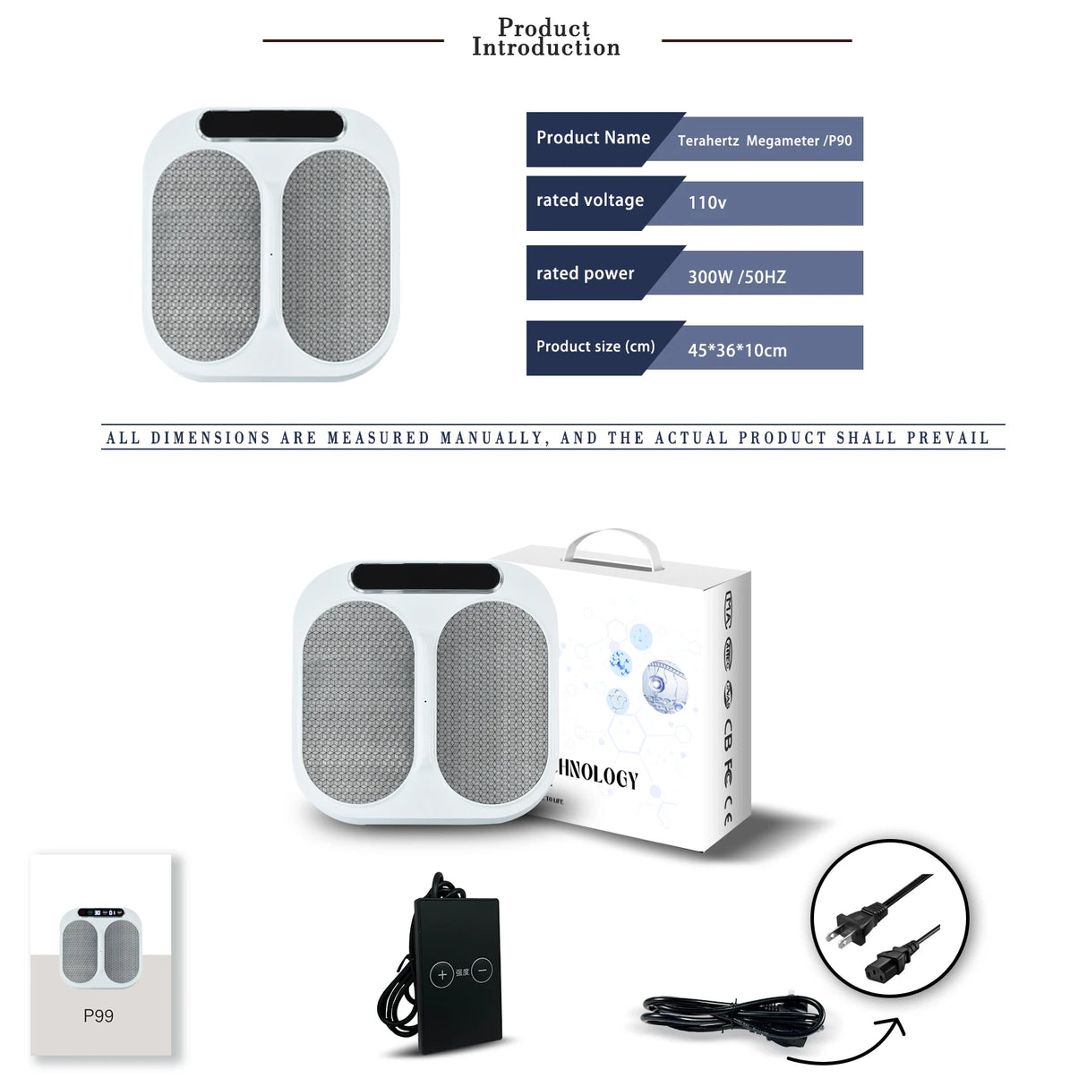 TeraHertz Foot Massage Bioresonance Instrument - Tera P90 Foot Therapy Device with Terahertz Bioterra Energy
