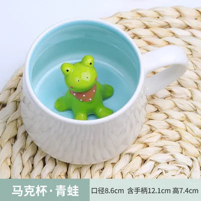 New Creative 3D Animal Ceramic Mug Mug Coffee Cup Cute Cartoon Christmas Mug Mug
