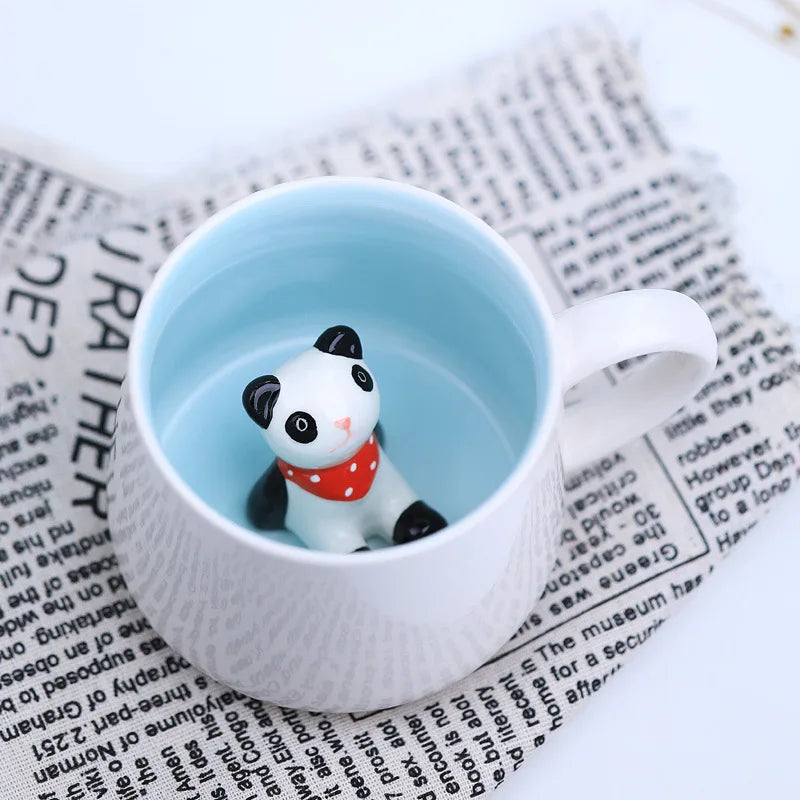 New Creative 3D Animal Ceramic Mug Mug Coffee Cup Cute Cartoon Christmas Mug Mug