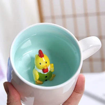 New Creative 3D Animal Ceramic Mug Mug Coffee Cup Cute Cartoon Christmas Mug Mug