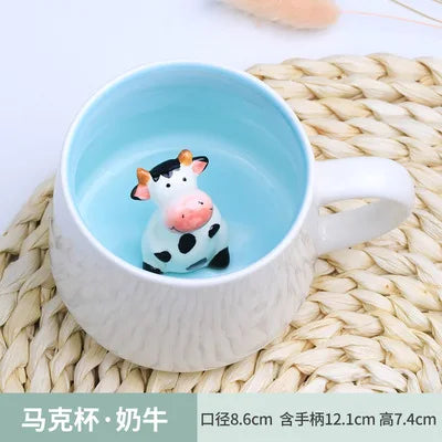 New Creative 3D Animal Ceramic Mug Mug Coffee Cup Cute Cartoon Christmas Mug Mug