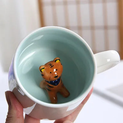 New Creative 3D Animal Ceramic Mug Mug Coffee Cup Cute Cartoon Christmas Mug Mug