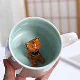 New Creative 3D Animal Ceramic Mug Mug Coffee Cup Cute Cartoon Christmas Mug Mug