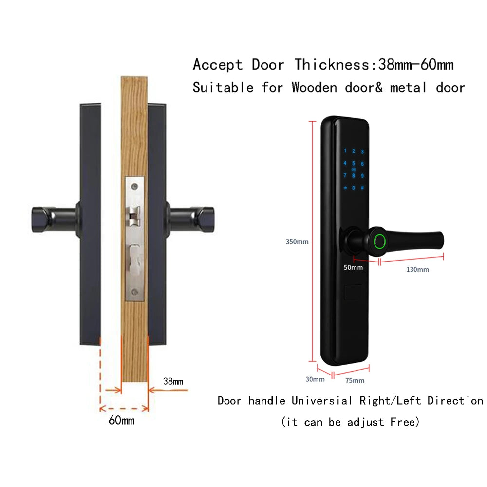 Smart Hotel Handle Lock Fingerprint Bluetooth Commercial Access Control Password RFID 13.56MHz TTLock Electronic digitalsecurity