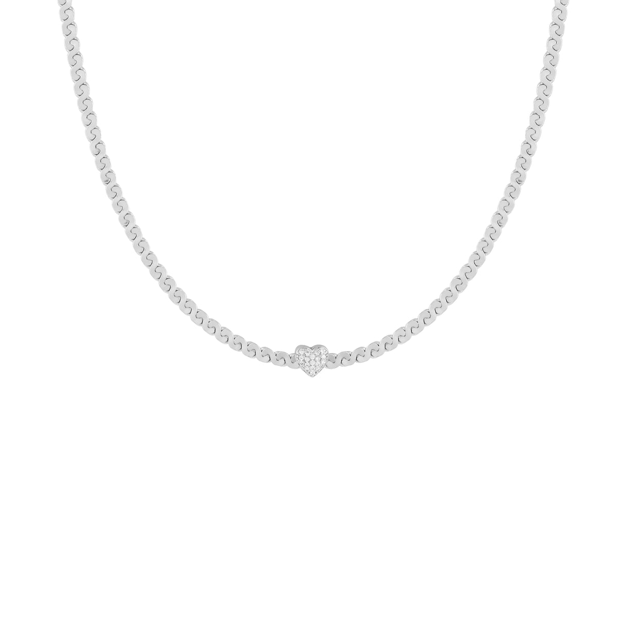 86 YORK Brand Classic Retro Simple Heart Zircon Necklace Collarbone Light Luxury Metal Chain Necklace for Women