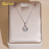 US Stock Fashion Women Pendant Jewelry VVS Moissanite Halo Pendant Necklace Sterling Silver 925 Pendant Necklace