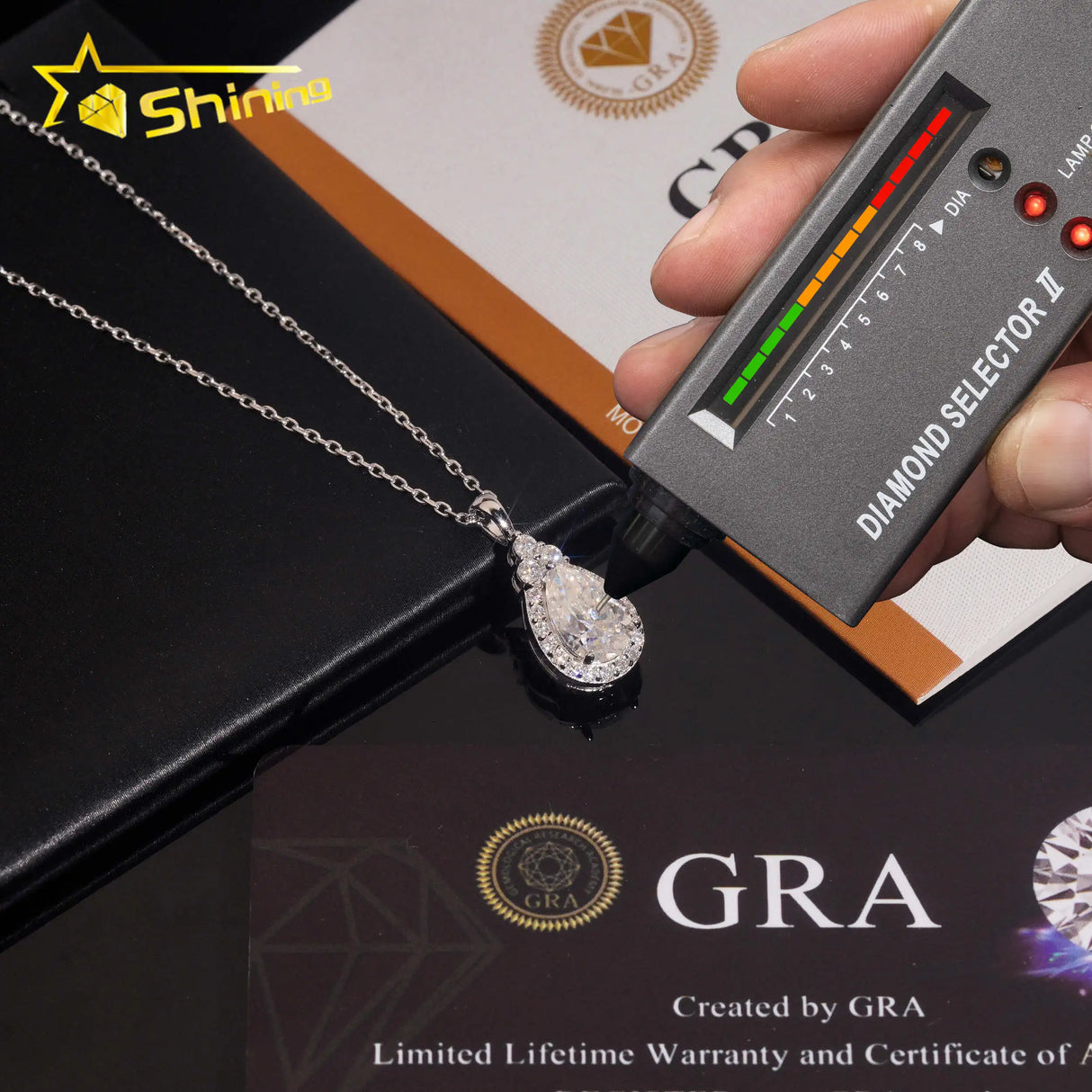 USA Warehouse Local Stock Women Necklace Chain 925 Solid Silver Fashion Drop GRA Moissanite Diamond Sparkling Necklace