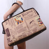 Women Charming Handbag Retro Newspapers Print Shoulder Tote Bags For Women 2024