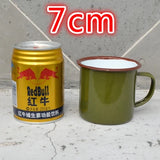 serve the people mug classic army green handgrip metal carbon steel Traditional Chinese mug Enamel mug Antique mug