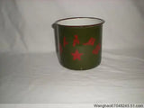 serve the people mug classic army green handgrip metal carbon steel Traditional Chinese mug Enamel mug Antique mug