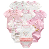 8 PCS/lot summer short sleeve baby boy bodysuit baby boy jumpsuit set ropa bebe baby boy clothes
